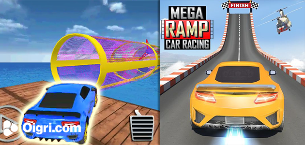Mega ramp car stunts racing